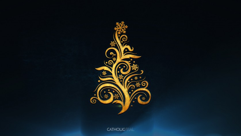 14 Fantastic Christmas Icons - HD Christmas Wallpapers - Golden Christmas Tree